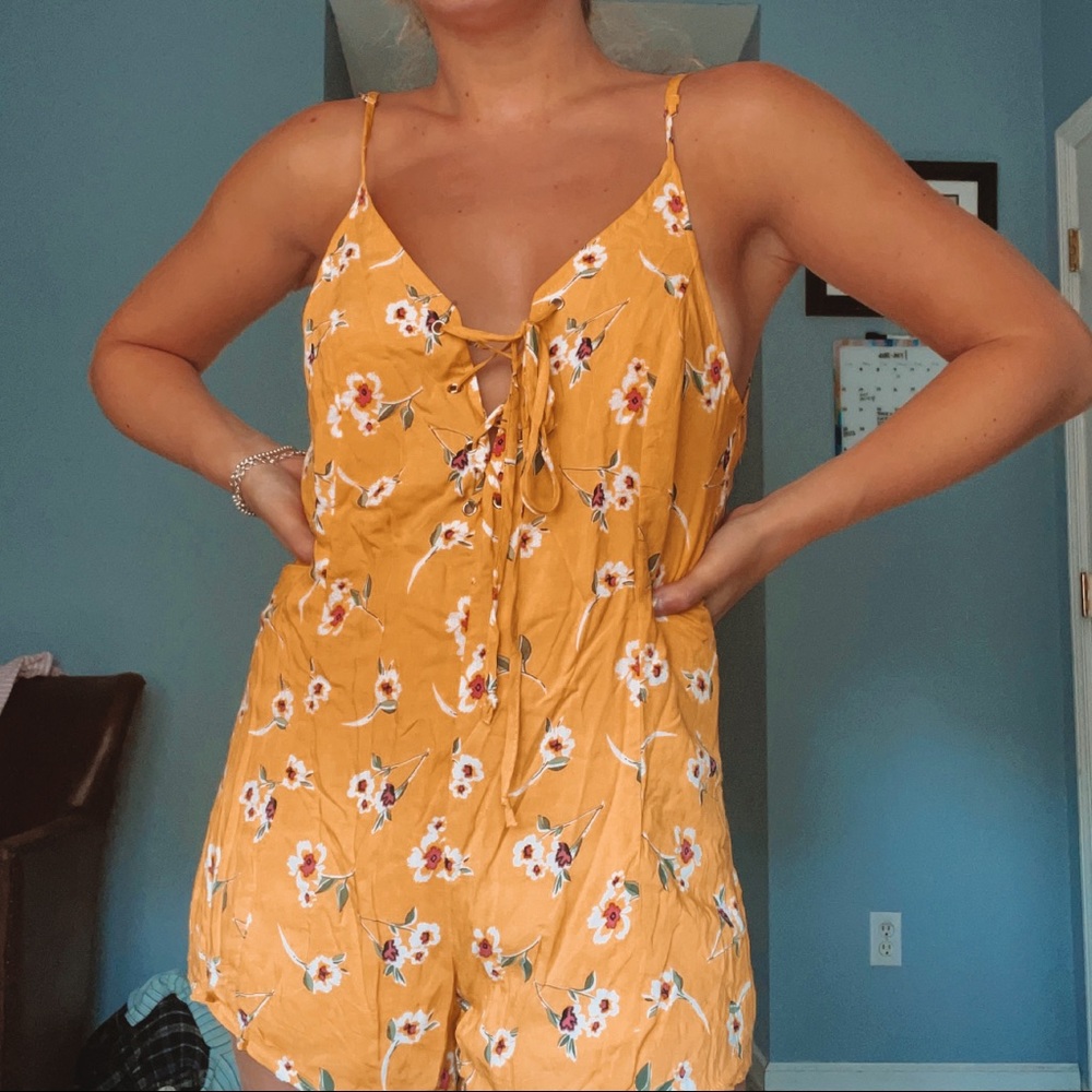 princess polly yellow floral romper